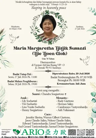 Maria Margaretha Tjitjik Susanti first banner